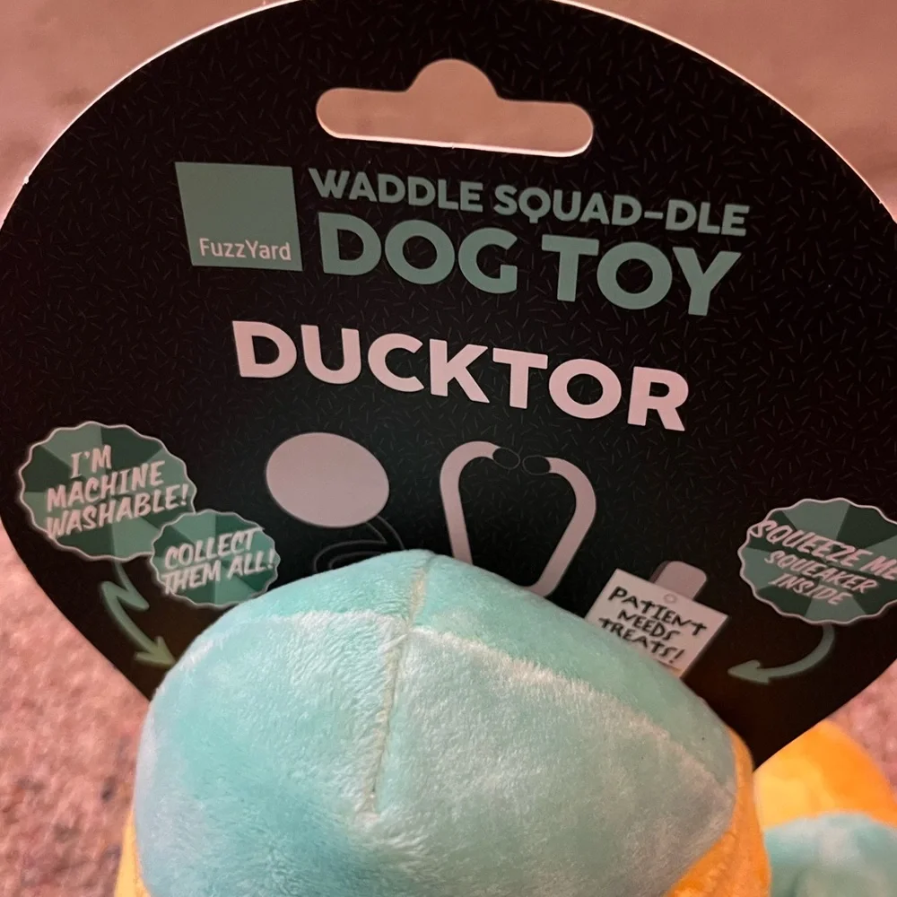 🆕 FuzzYard Plush Doctor Duck Dog Toy